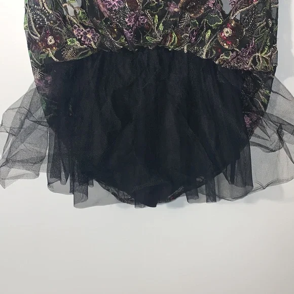 NWOT Fashion Nova Floral Sequins Bustier Top Strapless Babydoll Dress - Picture 14 of 16